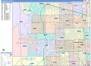 Pembroke Pines  Wall Map Color Cast Style